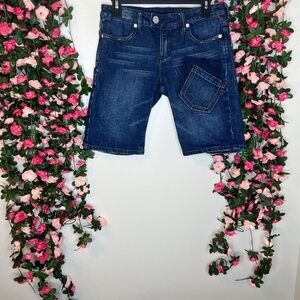 BCBGMAXAZRIA Dark Wash Blue Sydney Skinny Denim Shorts Women’s 27 Casual